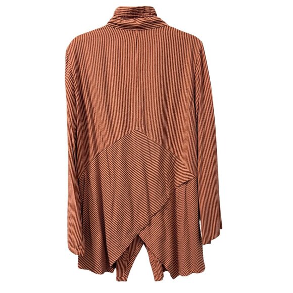 Soft Surroundings Orange & Black Striped Button-Front Tunic Top Sz L Tunic - Picture 11 of 12